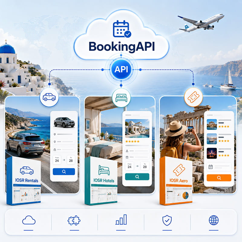 BookingAPI: Ενιαίο σύστημα online κρατήσεων για οχήματα, ξενοδοχεία, βίλες και εκδρομές